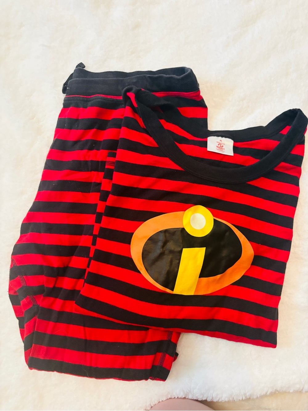 Hanna Andersson Red & Black Striped Incredibles Pajama Set